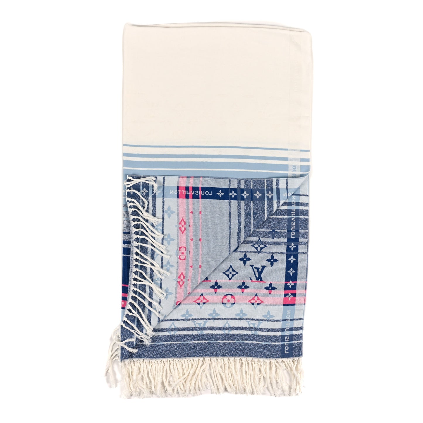 Cotton Monogram Blanket Sunset Blue