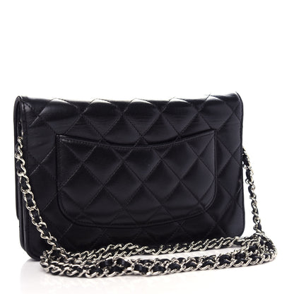 Chanel Lambskin Quilted Wallet On Chain WOC Black 3 of 12