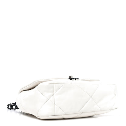 Chanel Glossy Calfskin Quilted Medium Chanel 19 Flap White Black 4 of 10