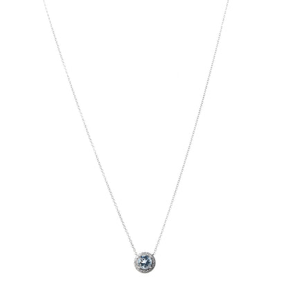 Tiffany Platinum Diamond Aquamarine Soleste Pendant Necklace 1 of 6