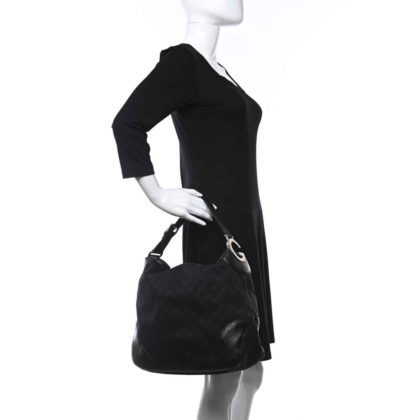 Monogram Medium Charlotte Hobo Black