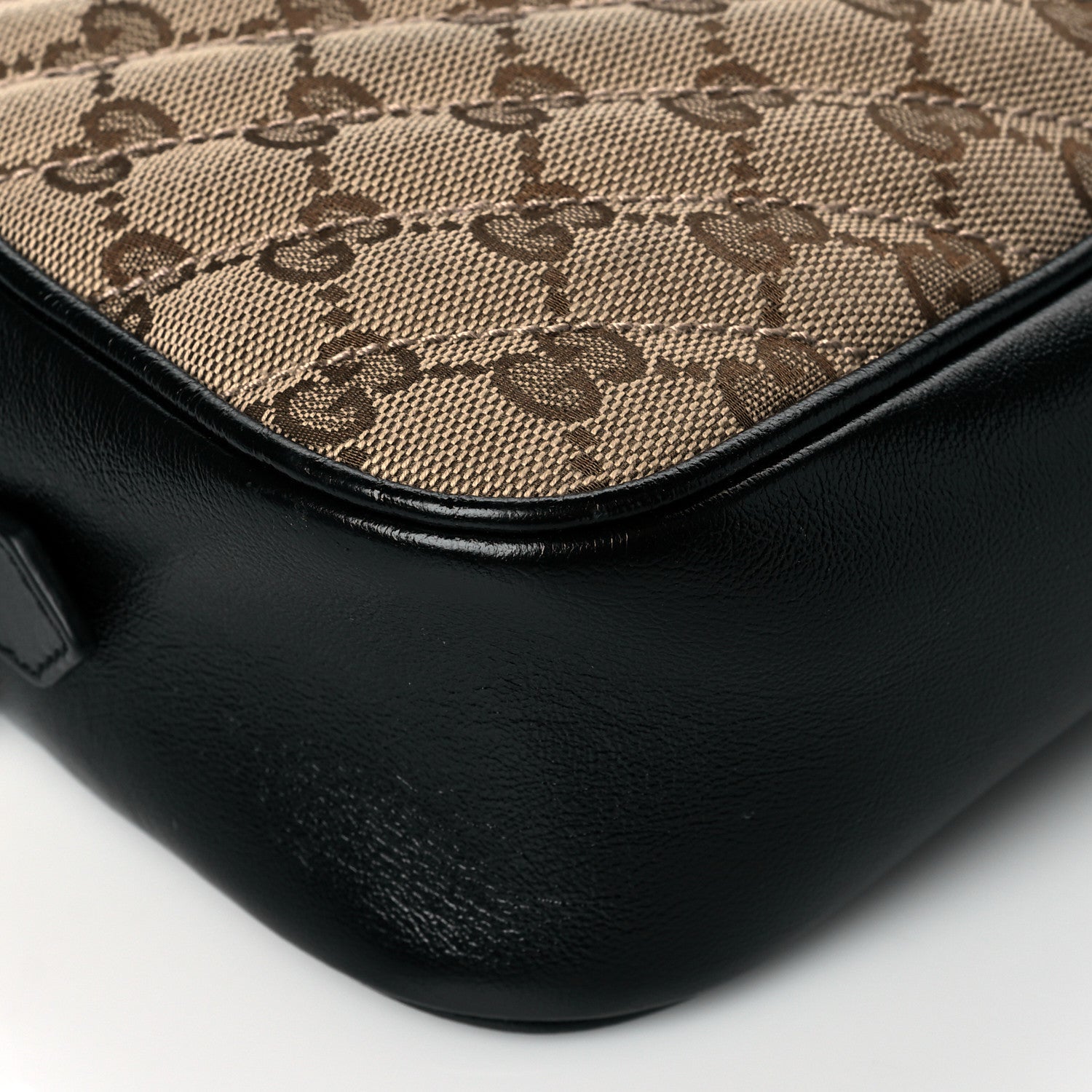 Gucci Monogram Matelasse Diagonal Small GG Marmont Chain Shoulder Bag Beige Black 10 of 11