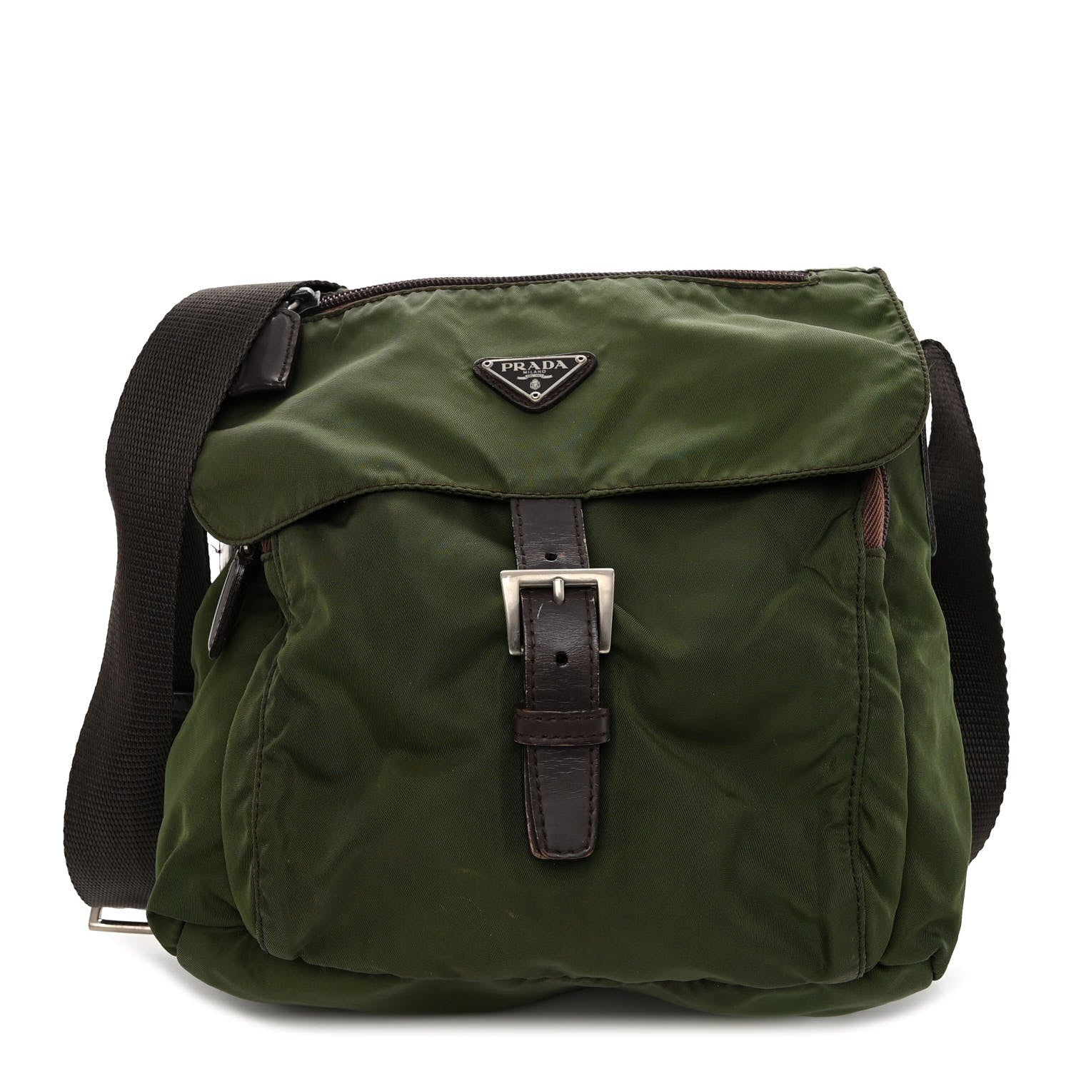 Prada Nylon Vela Small Hunting Bag Green 1 of 14