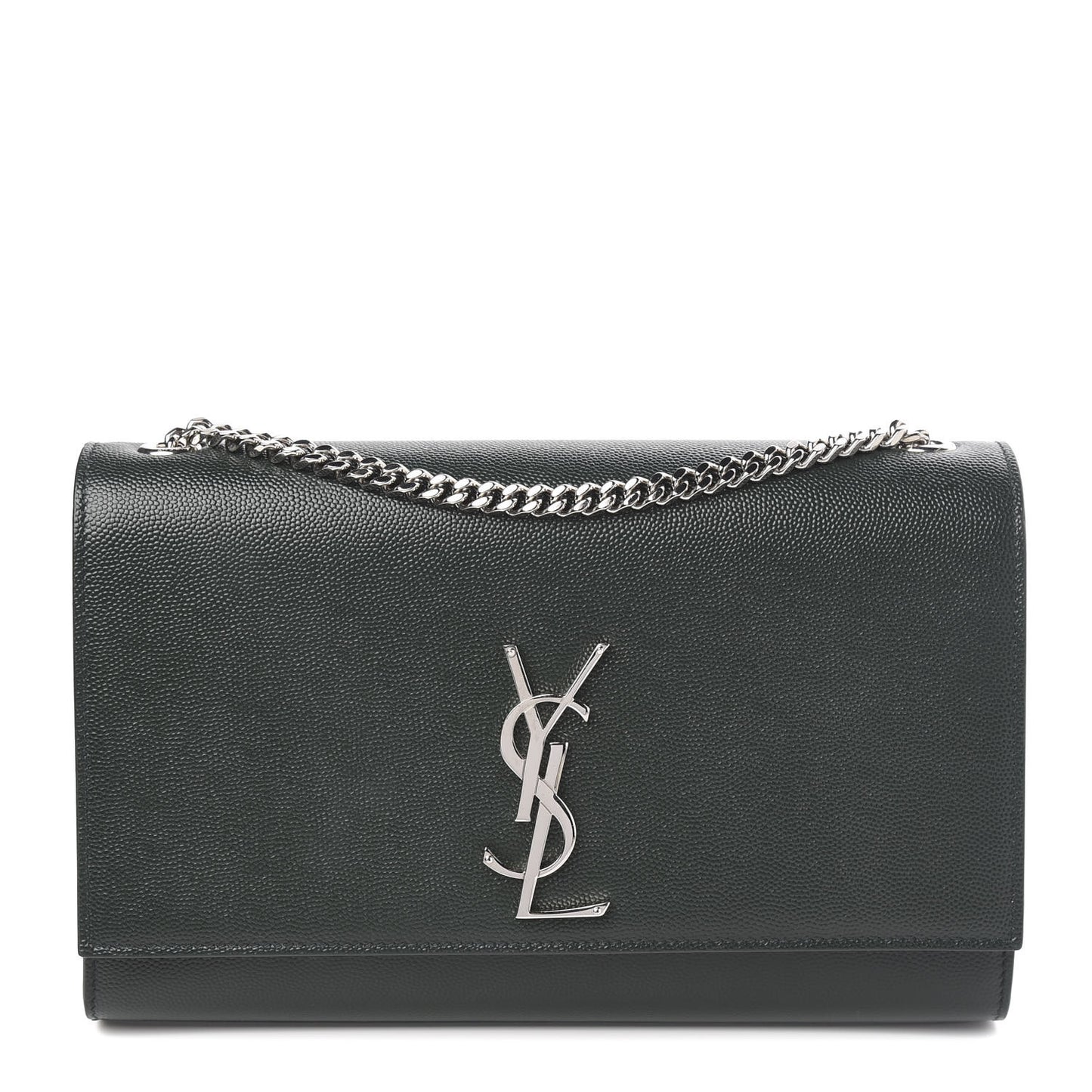 Grain De Poudre Medium Monogram Kate Satchel Vert Fonce