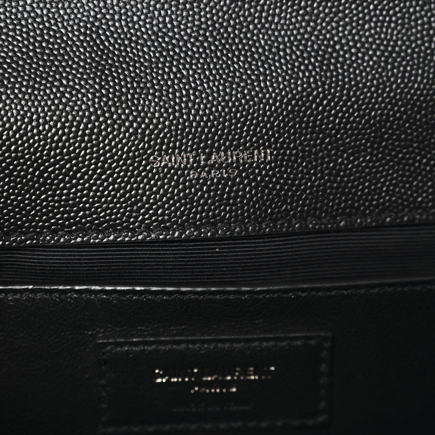 Grain De Poudre Textured Mixed Matelasse Triquilt Medium Monogram Monochrome Satchel Black
