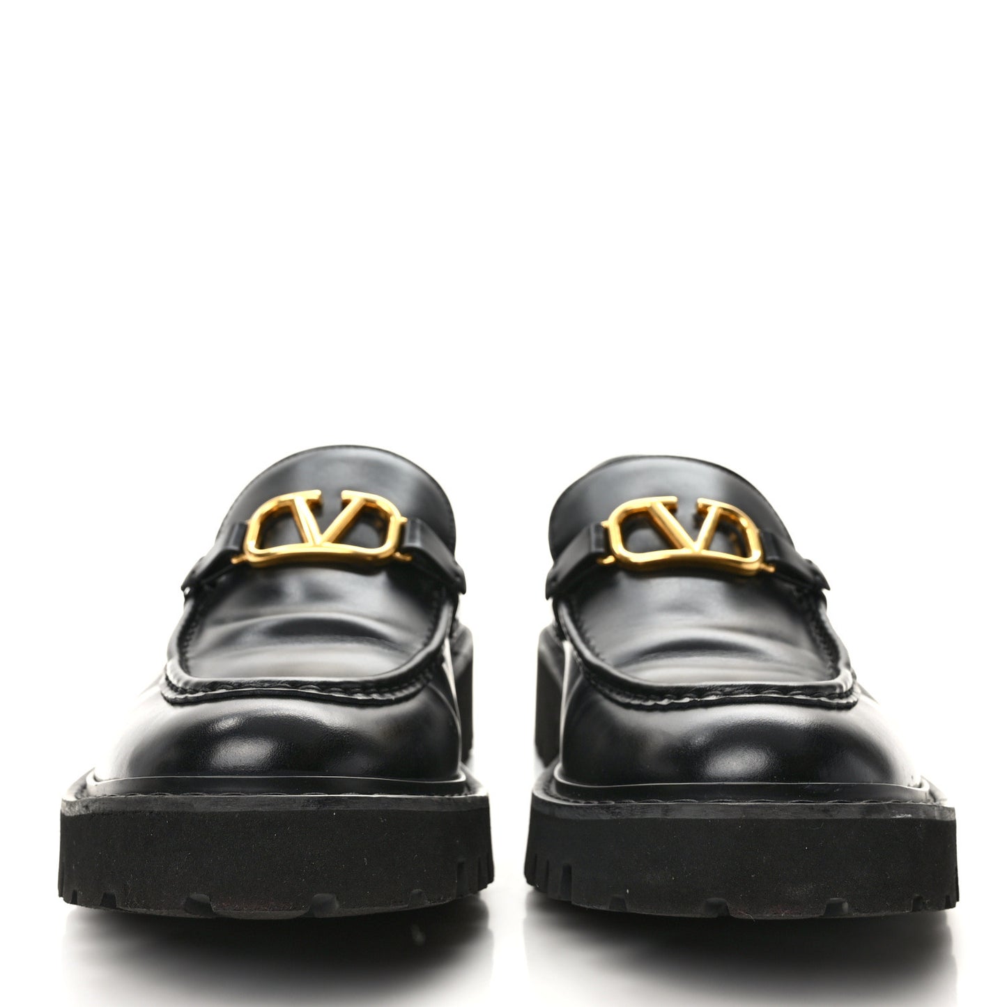 Calfskin VLogo Loafers 40.5 Black