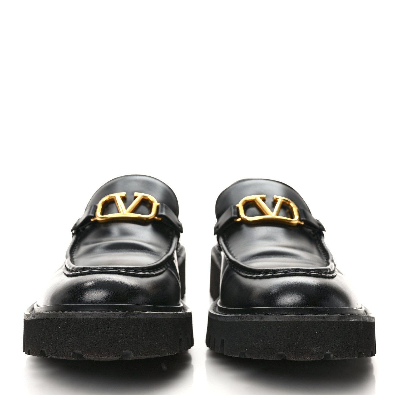 Valentino Garavani Calfskin VLogo Loafers 40.5 Black 2 of 10