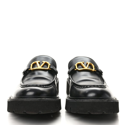 Valentino Garavani Calfskin VLogo Loafers 40.5 Black 2 of 10