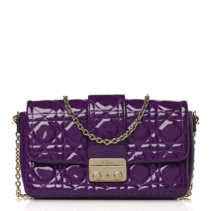 Christian Dior Patent Cannage New Lock Pouch Purple 1 of 9