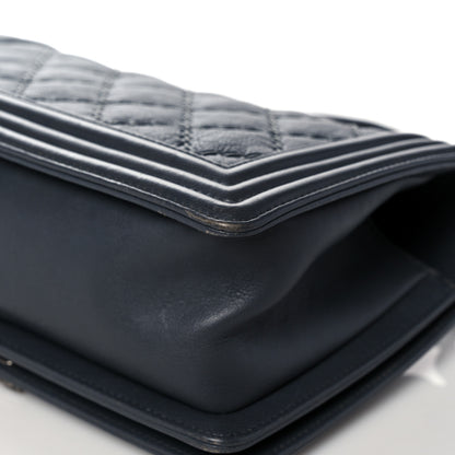 Chanel Calfskin Double Stitch Medium Boy Flap Grey 8 of 13