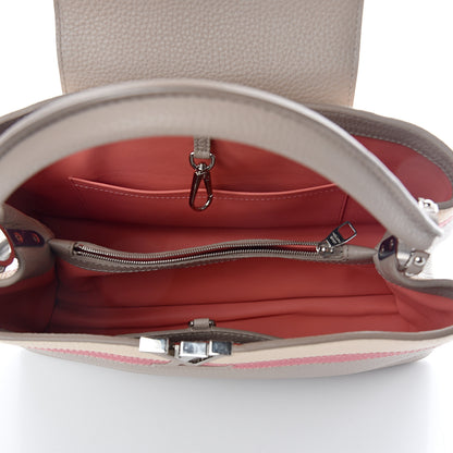 Louis Vuitton Taurillon Capucines MM Galet Coral Pebble 4 of 8