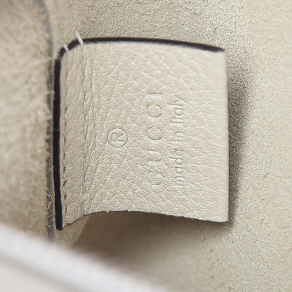 Gucci Pebbled Calfskin Medium Logo Portfolio Clutch White 6 of 7