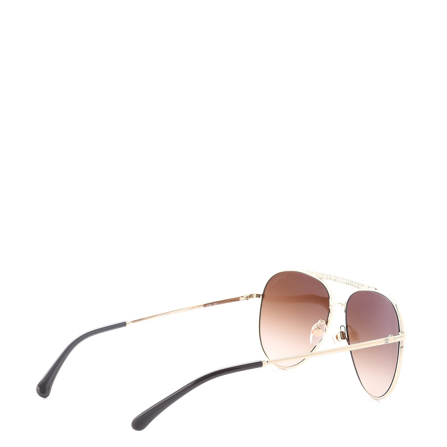 Chanel Aviator Metallic Pilot Sunglasses 4231 Gold 4 of 8