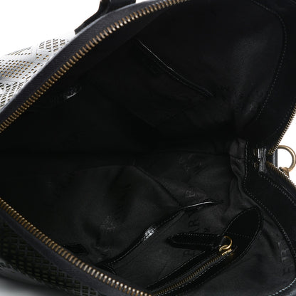 Burberry Prorsum Laser Cut Calfskin Hong Kong Medium Bloomsbury Black Elderberry 6 of 9