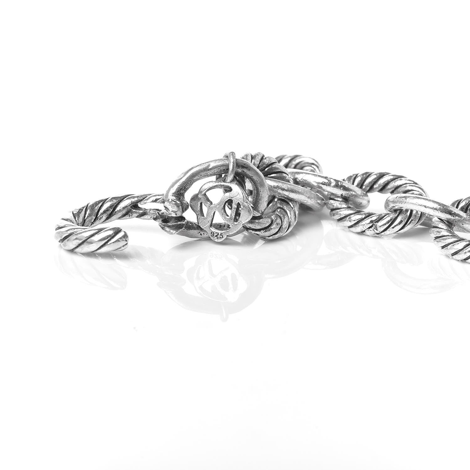 David Yurman Sterling Silver 12mm Large Oval Link Bracelet 5 of 8