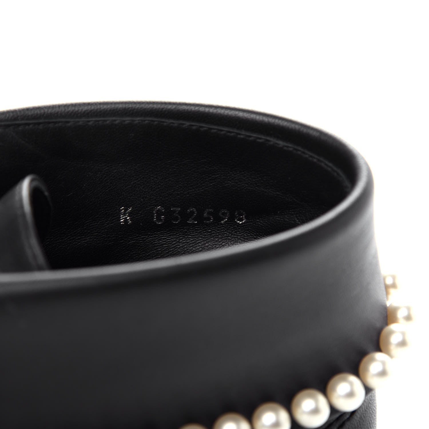 Chanel Lambskin Patent Calfskin Pearl Lace Up Boots 37.5 Black 10 of 10