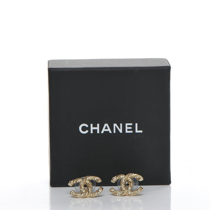 Chanel Crystal Twisted CC Earrings Gold 5 of 5