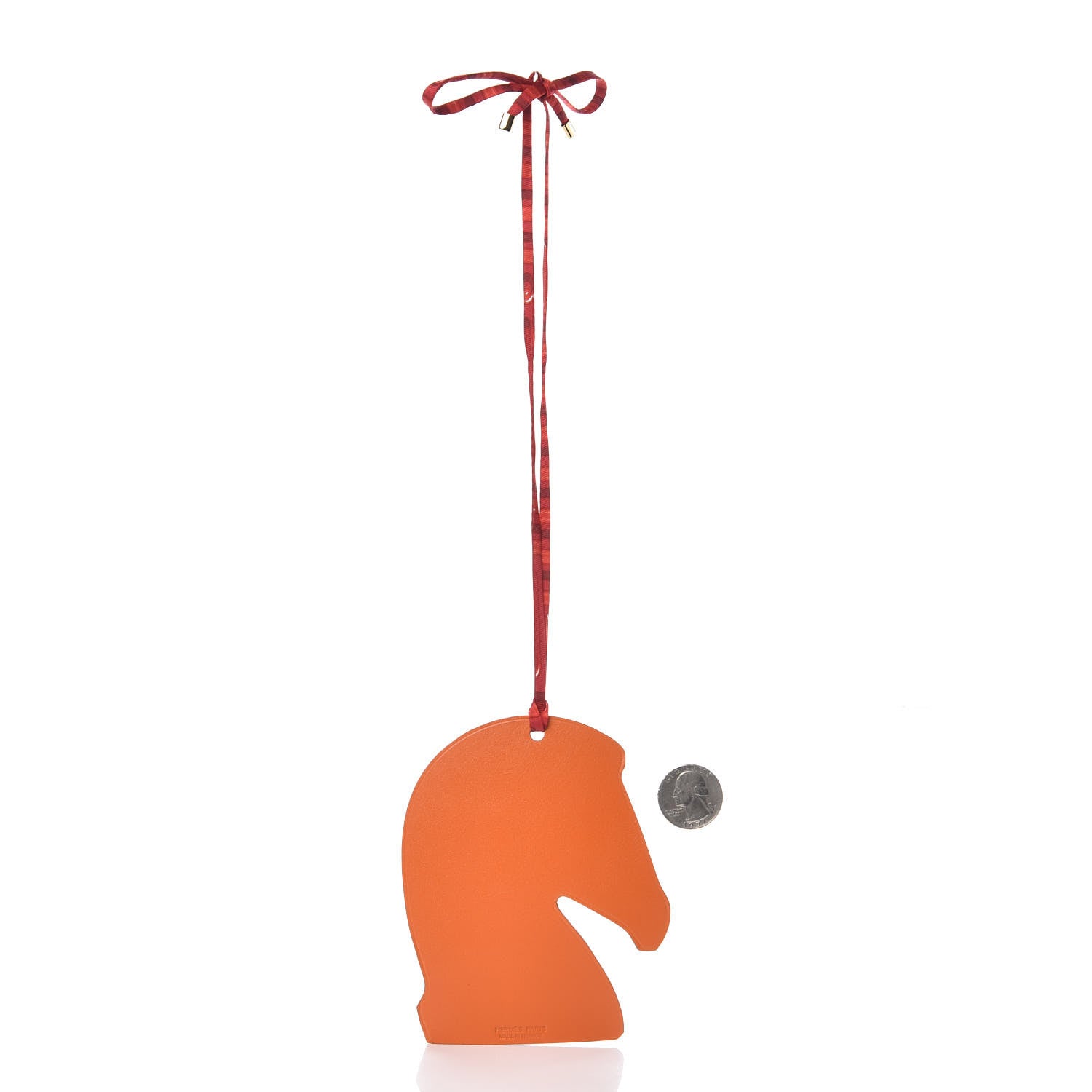 Hermes Everlisse Chevre Mysore Samarcande Horse Ornament Bag Charm Vermillion Orange 2 of 4