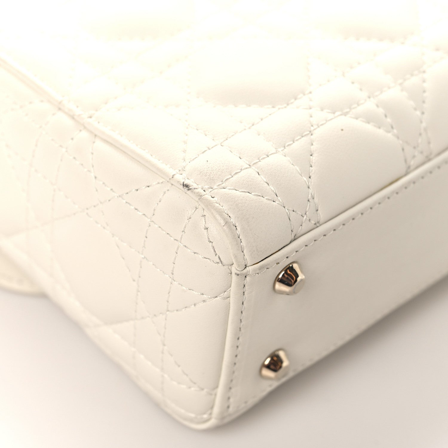 Christian Dior Lambskin Cannage Mini Lady Dior White 1756430