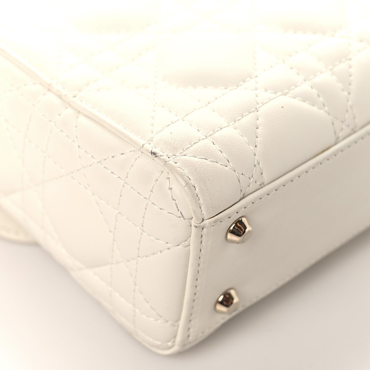 Lambskin Cannage Mini Lady Dior White