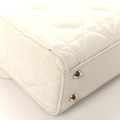 Christian Dior Lambskin Cannage Mini Lady Dior White 9 of 16
