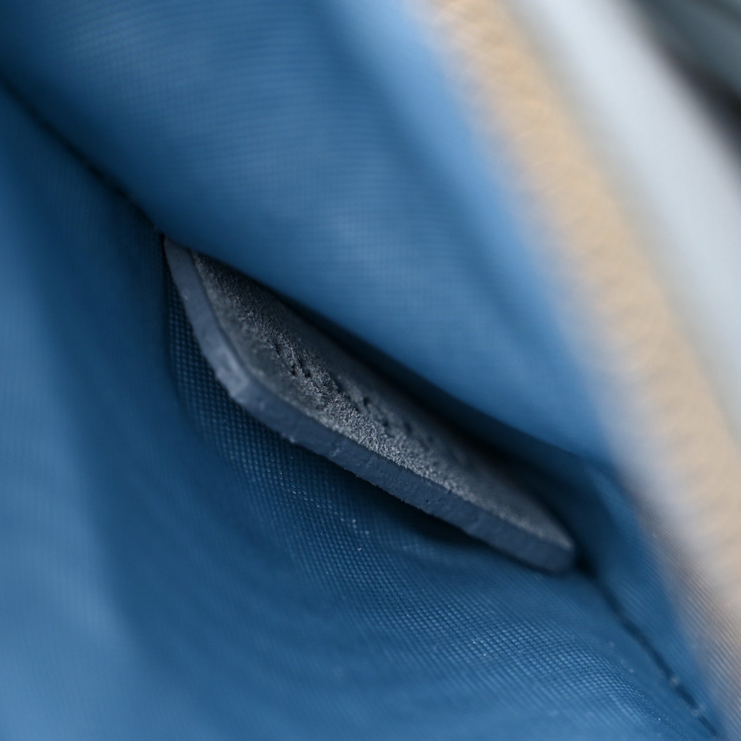Satin Diorama Wallet on Chain Pouch Blue Gray
