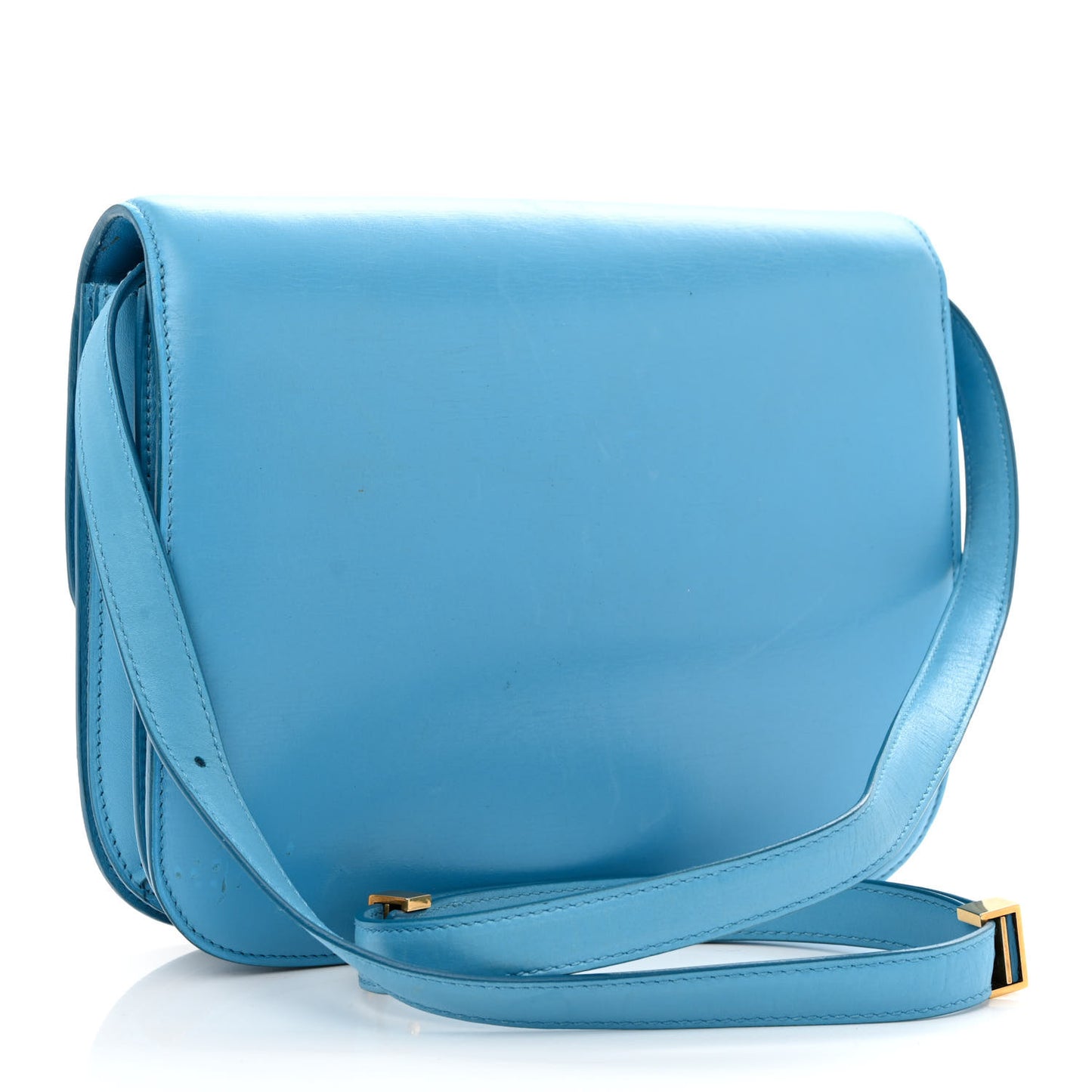Box Calfskin Medium Classic Box Flap Bag Blue