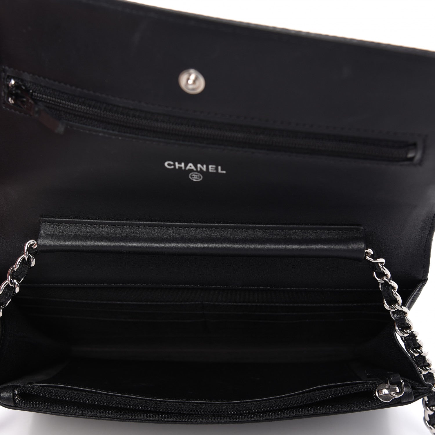 Chanel Caviar Timeless CC Wallet On Chain WOC Black 5 of 11