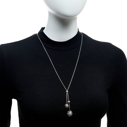 David Yurman Sterling Silver Diamond Starburst Y Necklace 2 of 5
