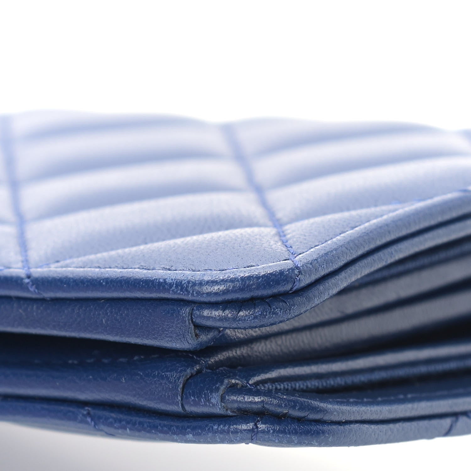 Chanel Lambskin Quilted Yen Wallet Dark Blue 11 of 13