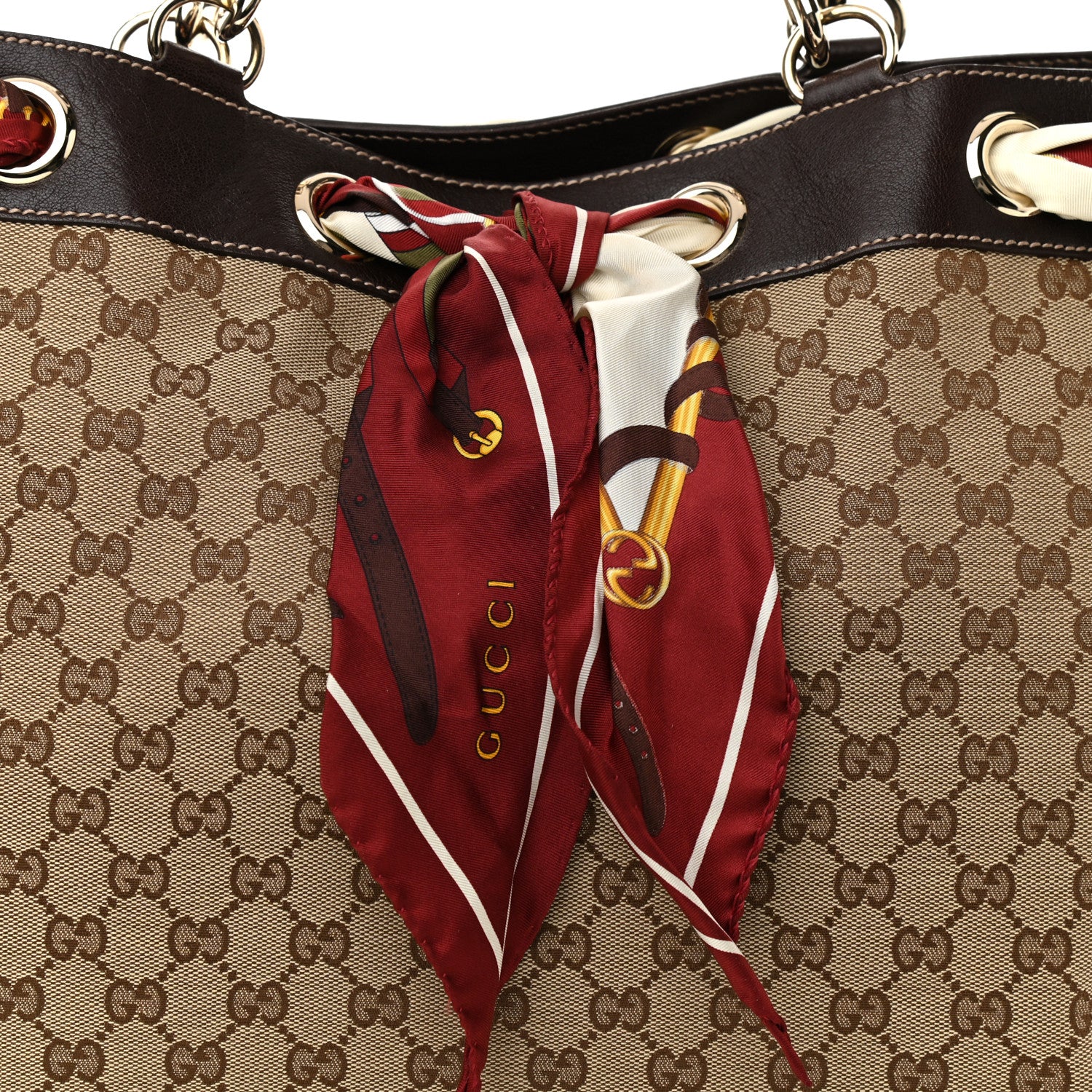 Gucci Monogram Large Positano Tote Brown 8 of 10