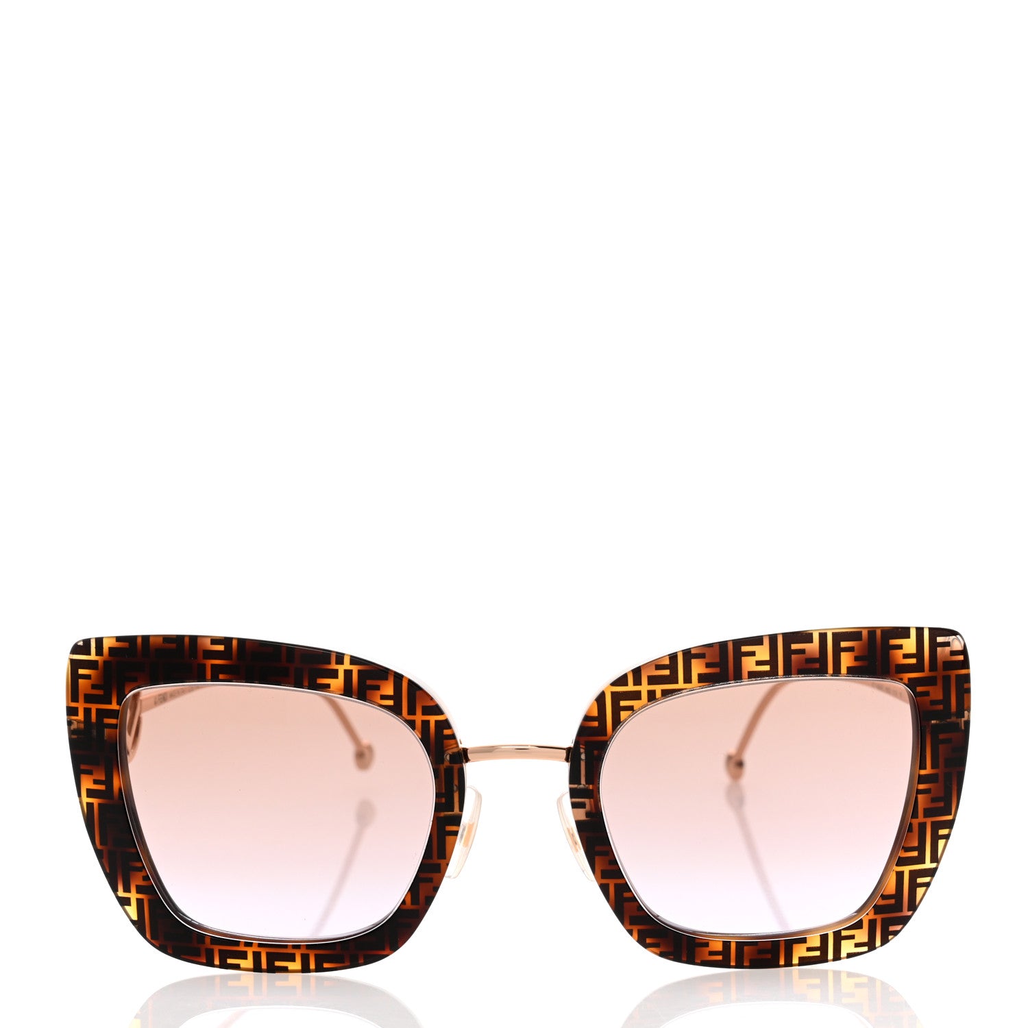 Fendi Acetate Metal F is Fendi FF Square Cat Eye Sunglasses FF 0424/F/S Havana 2 of 7