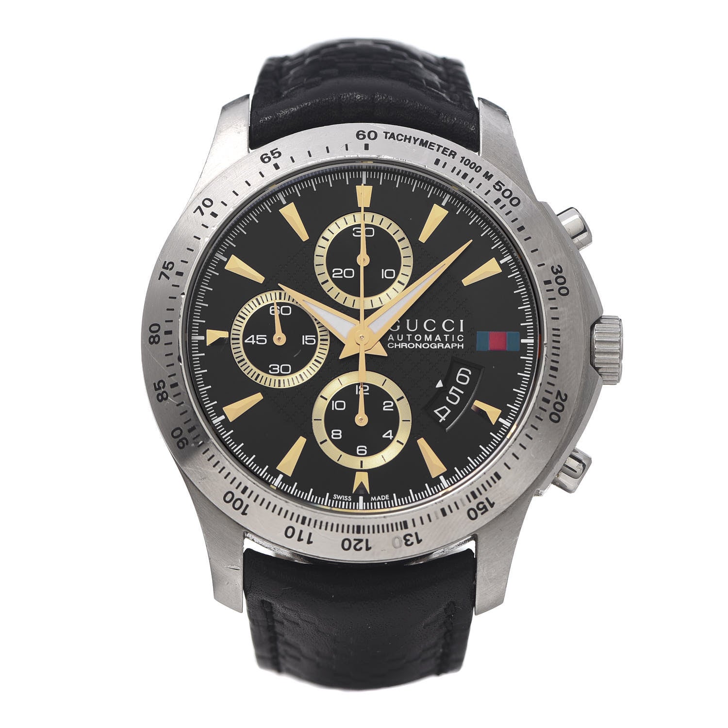 Gucci Stainless Steel Calfskin 44mm G-Timeless Chronograph Automatic Watch Black 1 of 9