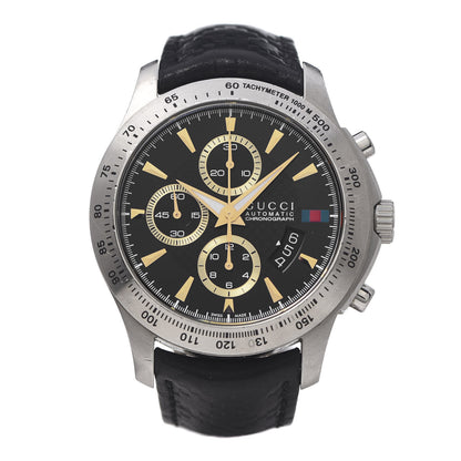 Gucci Stainless Steel Calfskin 44mm G-Timeless Chronograph Automatic Watch Black 1 of 9