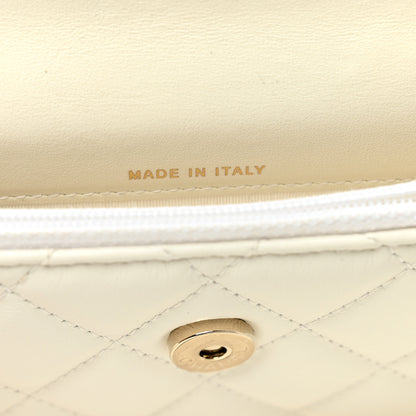 Chanel Calfskin Quilted Maxi Pearls Clutch With Chain  White 7 of 12