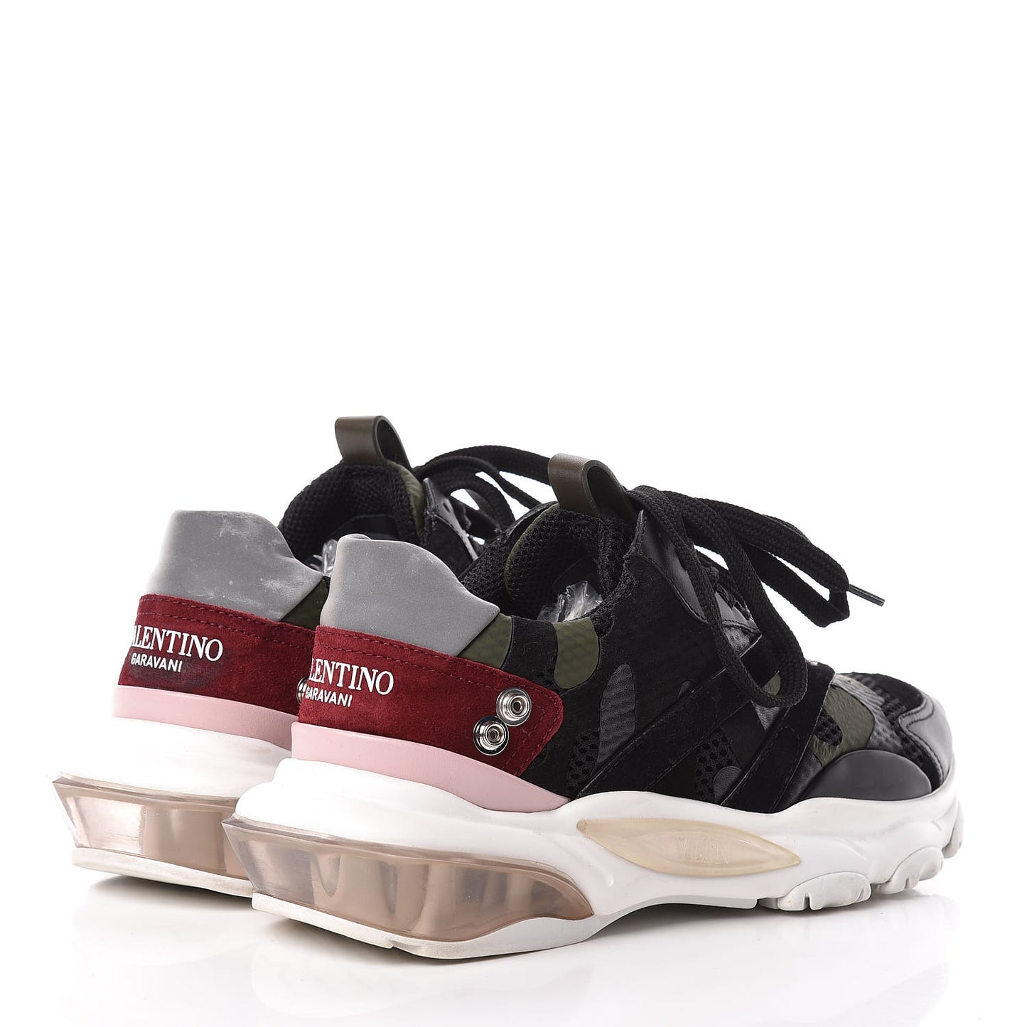 Calfskin Suede Camouflage Bounce Sneakers 37 Multicolor