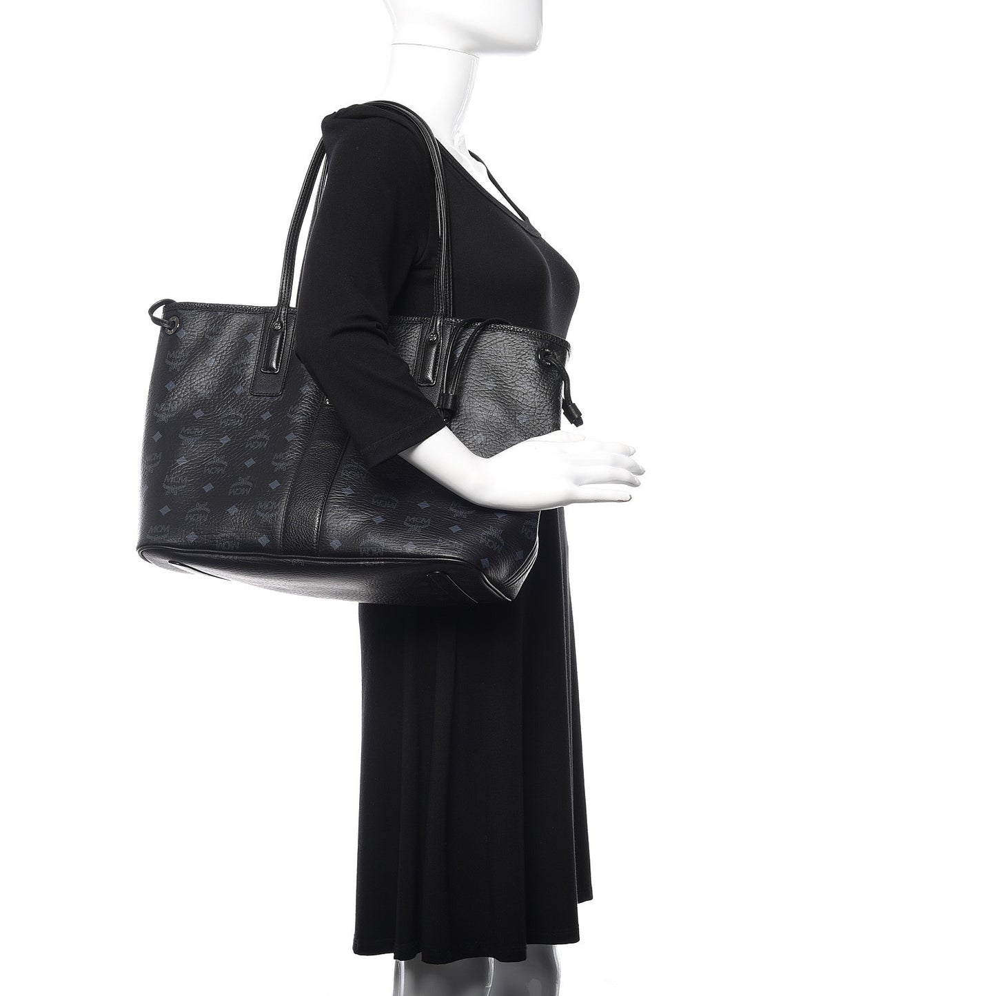 Visetos Medium Liz Reversible Shopper Tote Black