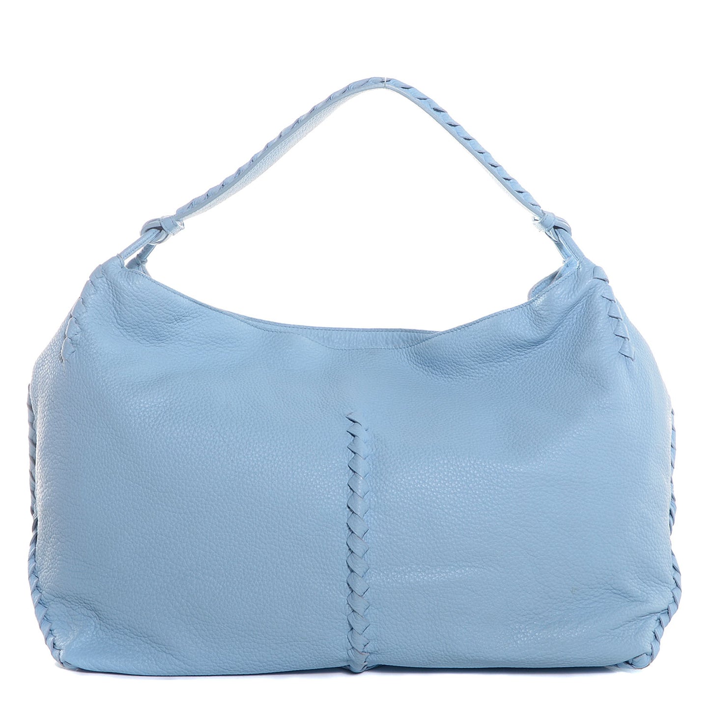 Washed Cervo Deerskin Large Hobo Ciel