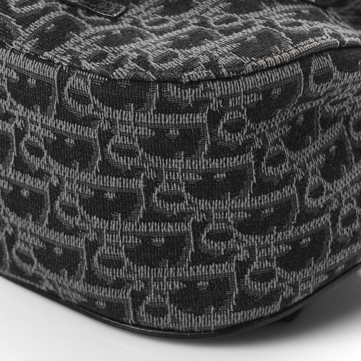 Oblique Jacquard Mini Saddle Backpack Black Blue