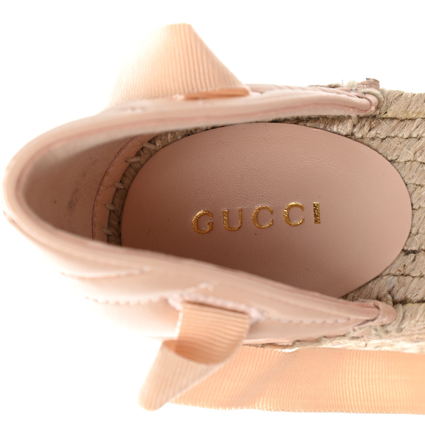 Nappa Matelasse GG Marmont Ankle Wrap Platform 35/120mm Espadrille Wedges 37.5 Skin Rose