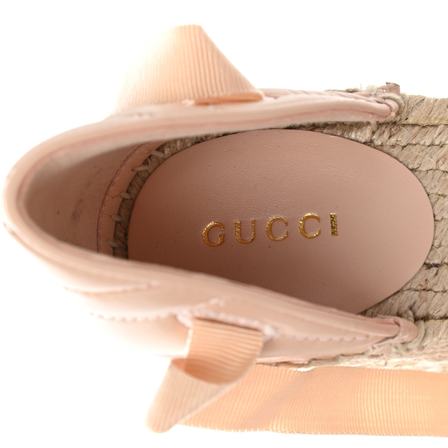 Gucci Nappa Matelasse GG Marmont Ankle Wrap Platform 35/120mm Espadrille Wedges 37.5 Skin Rose 6 of 14