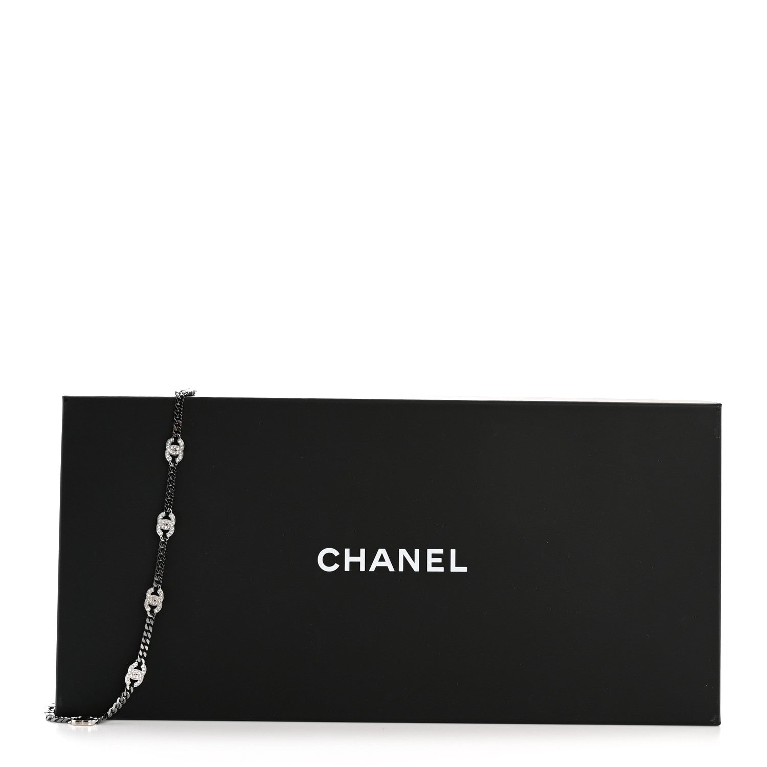 Chanel Ruthenium Crystal CC Chain Links Belt Silver 1882298