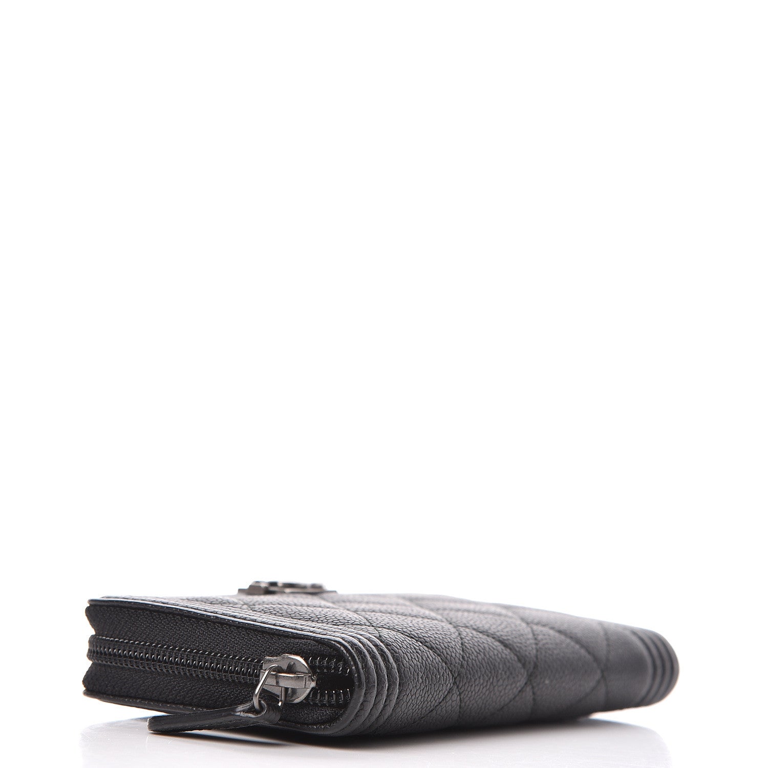 Chanel Caviar Quilted Small Boy Zip Around Wallet Black 4 of 10