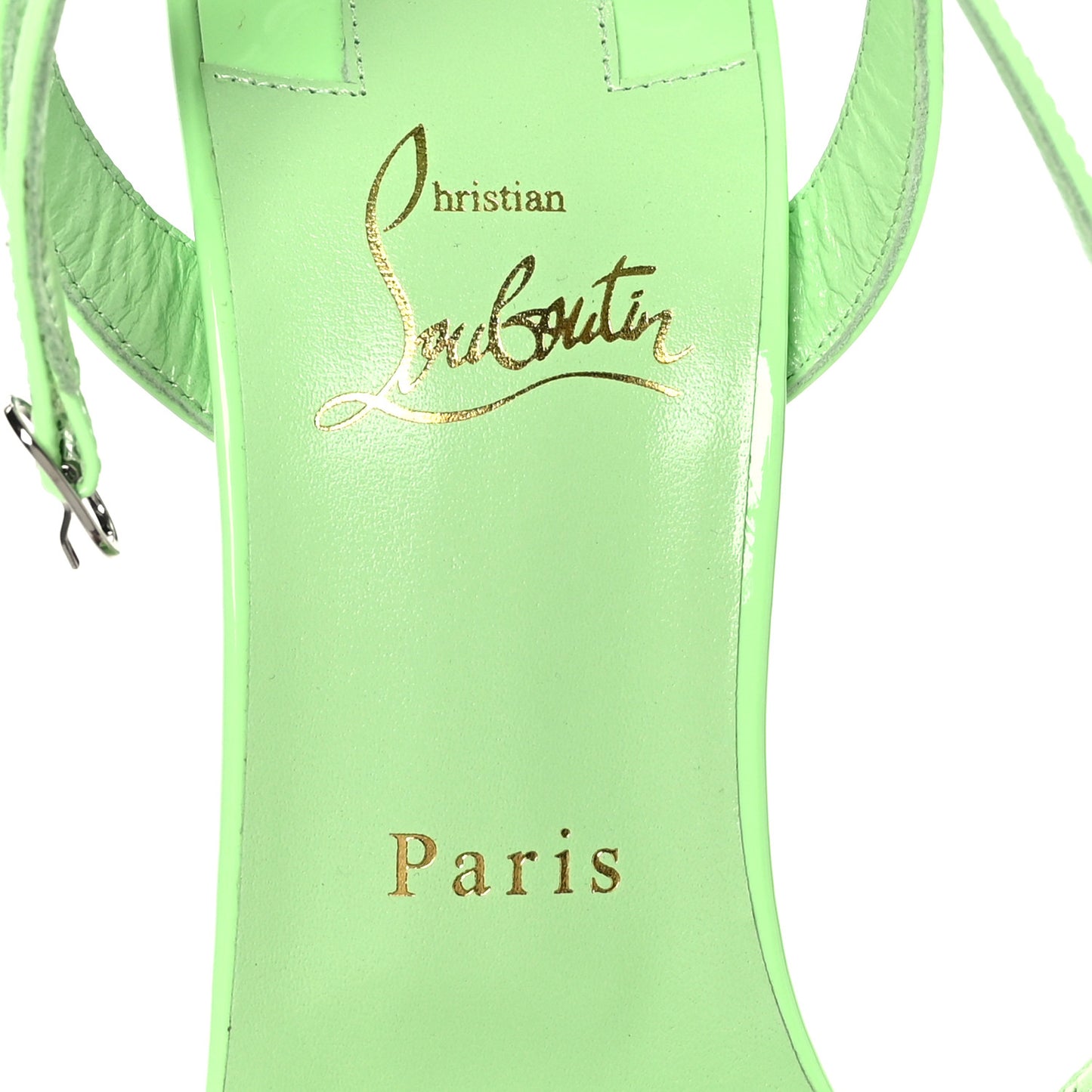 Patent Loubigirl 100 Sandals 39.5 Neon Green