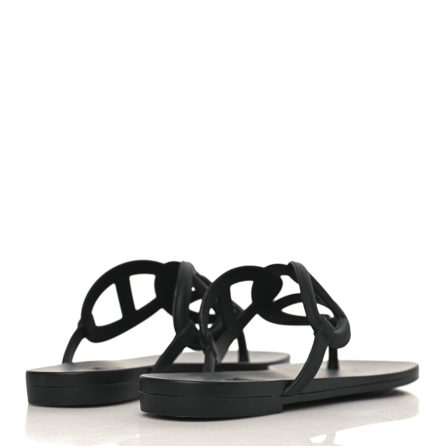 Hermes Rubber Womens Egerie Sandals 36 Black 4 of 9