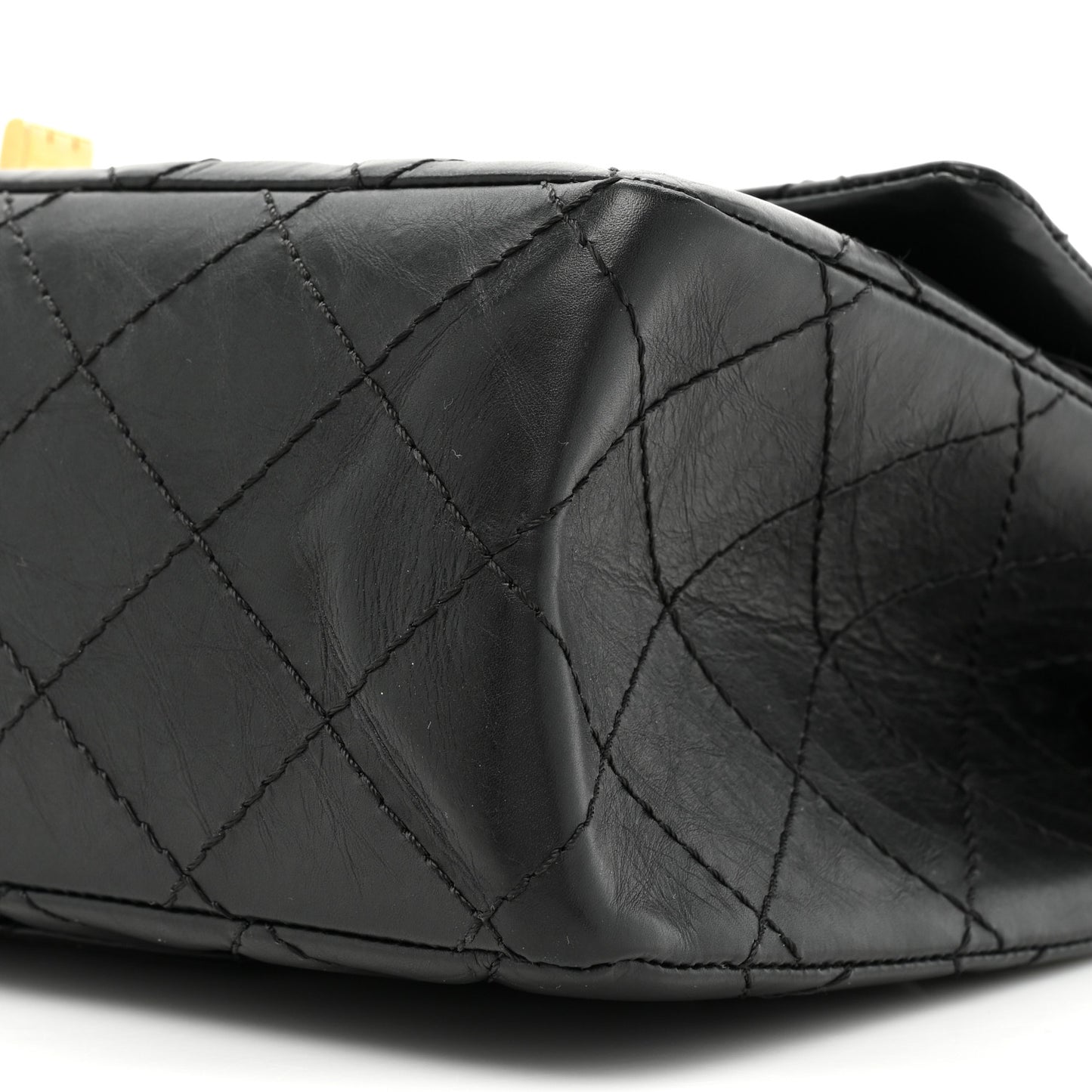 Aged Calfskin Quilted 2.55 Reissue 226 Flap Black
