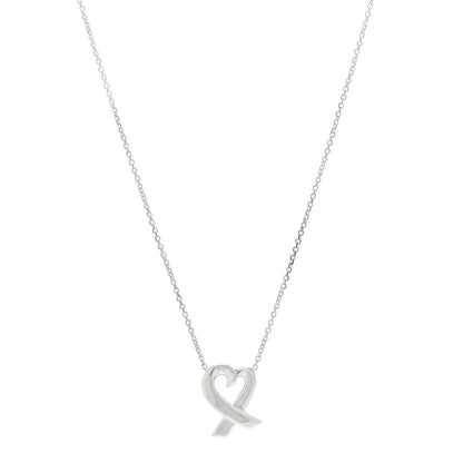 Tiffany Sterling Silver Paloma Picasso Loving Heart Pendant Necklace 1 of 4