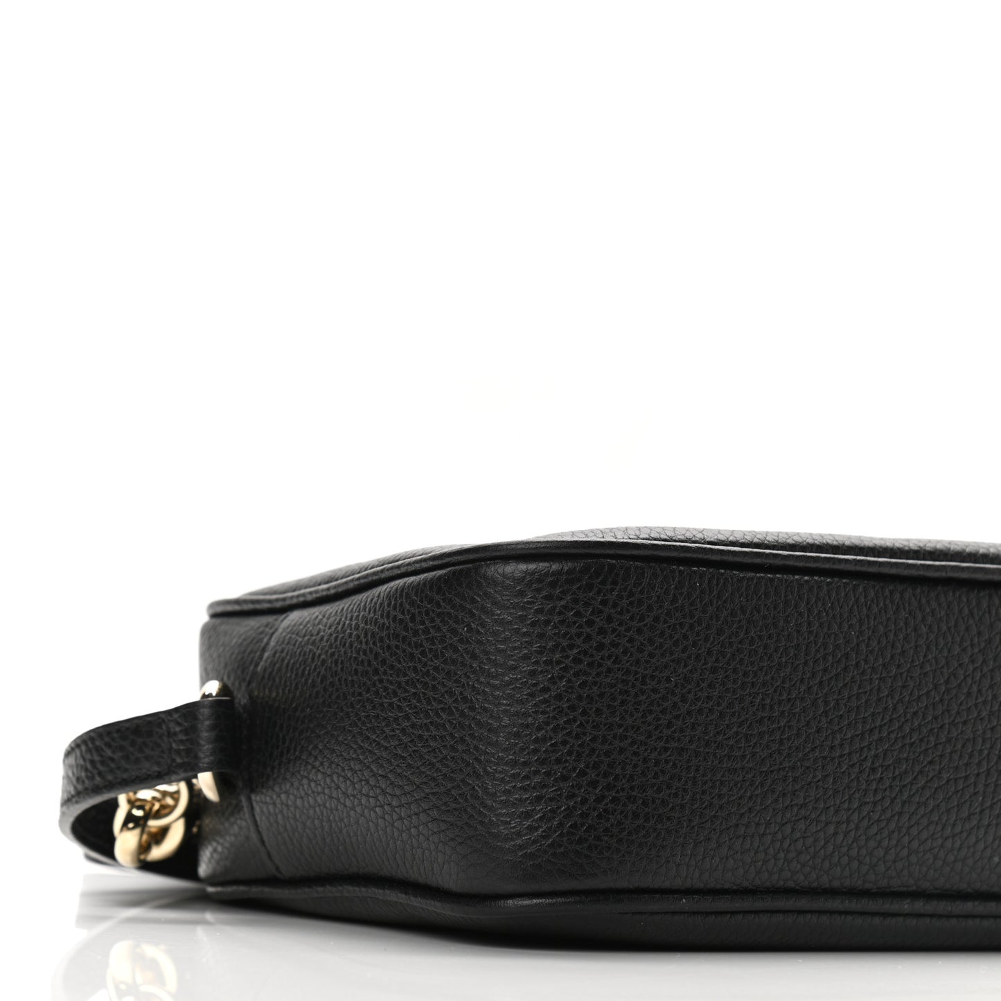 Pebbled Calfskin Small Soho Disco Bag Black