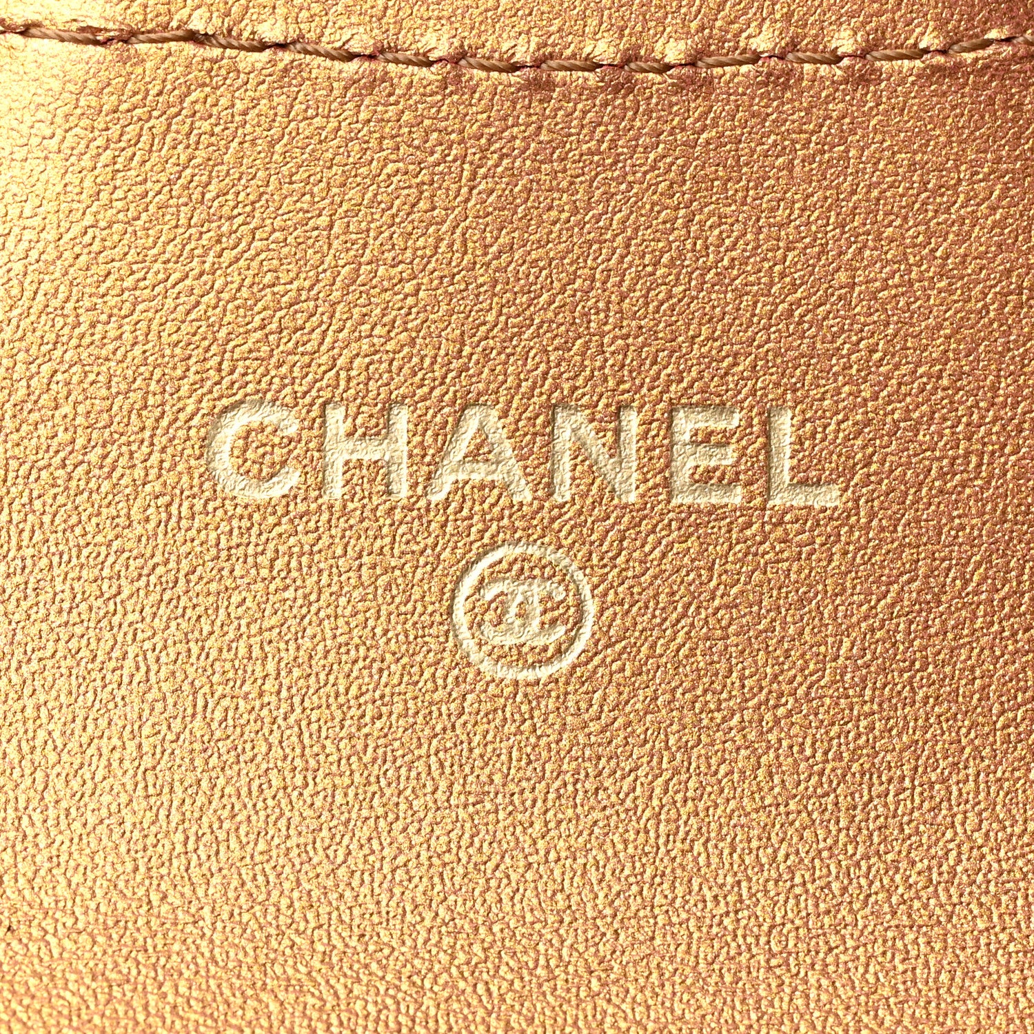 Chanel Metallic Lambskin Quilted Flap Card Holder Wallet Gold 6 of 9