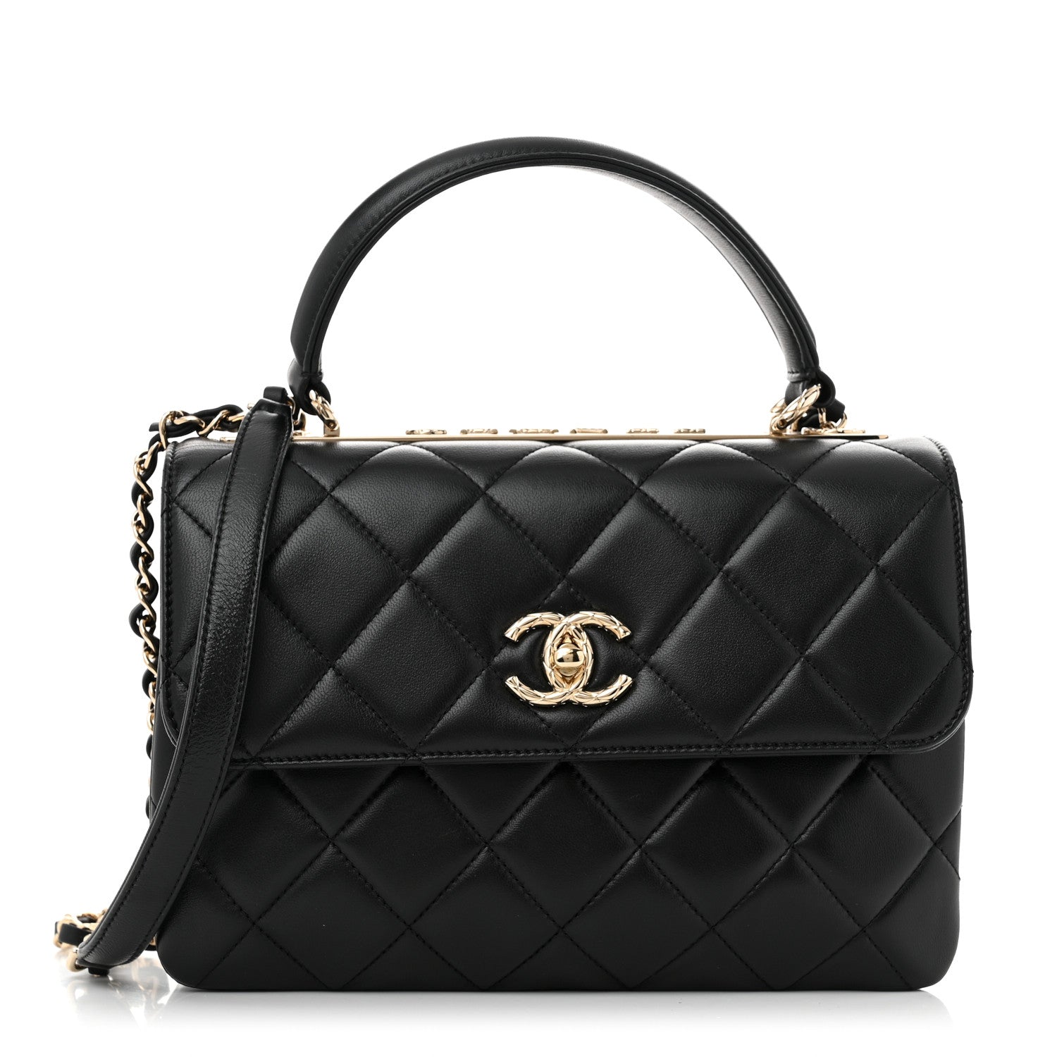 Chanel Lambskin Quilted Small Trendy CC Dual Handle Flap Bag Black 1 of 14